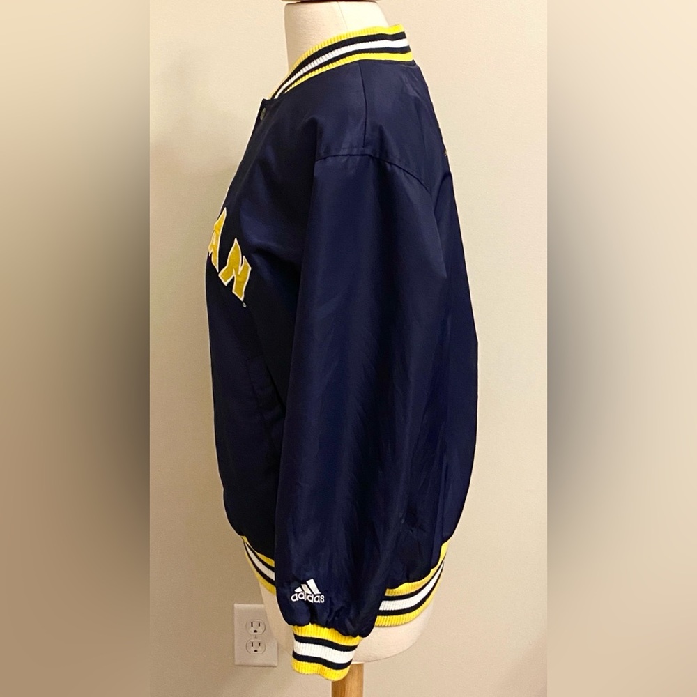Adidas Men’s Michigan Wolverine Vintage Blue Yellow SZ 14/16 College Y2K Jacket - Picture 8 of 14